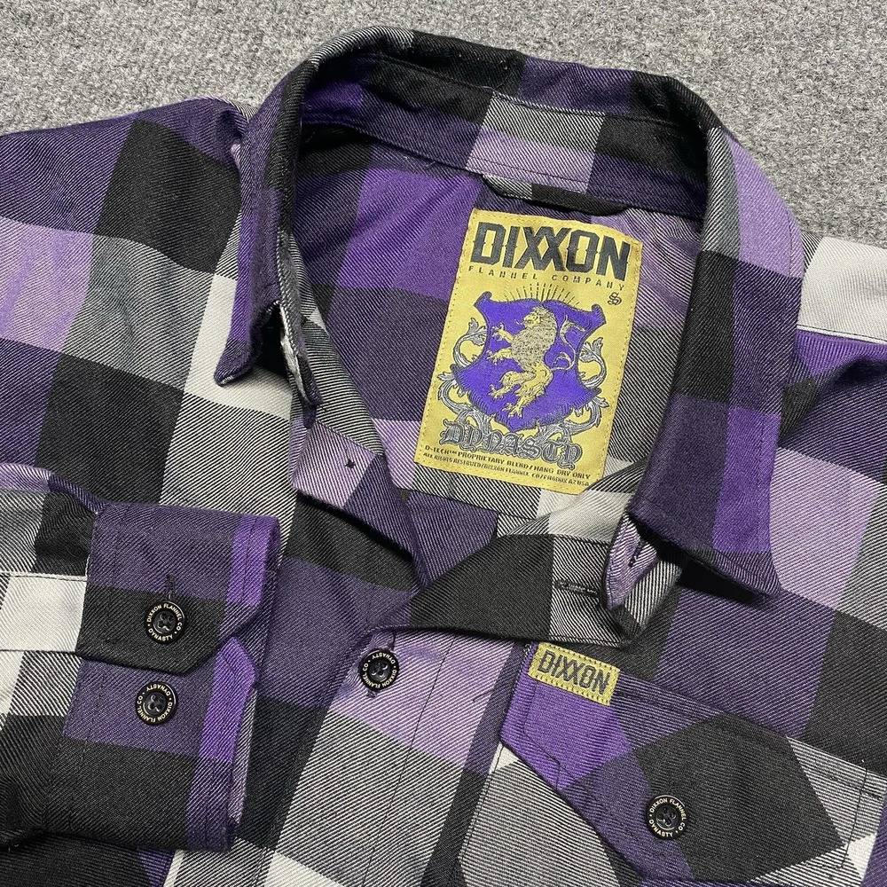 (#8) Dixxon Flannel Dynasty Purple Plaid Button Up Shirt Men's Sz S Long Sleeve